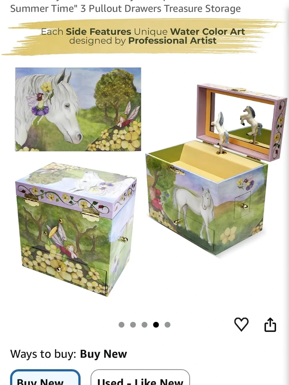 Horse Fairy Musical Jewelry Box horse Spins as music plays